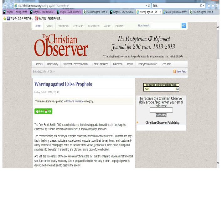 Warring against false prophets by Dr. Frank Smith